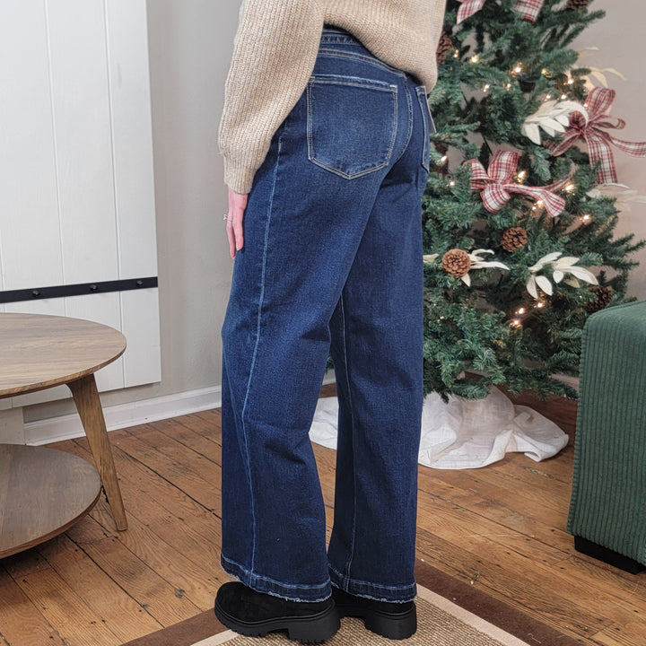 Astonishment High Rise Wide Leg Jeans from Vervet by Flying Monkey