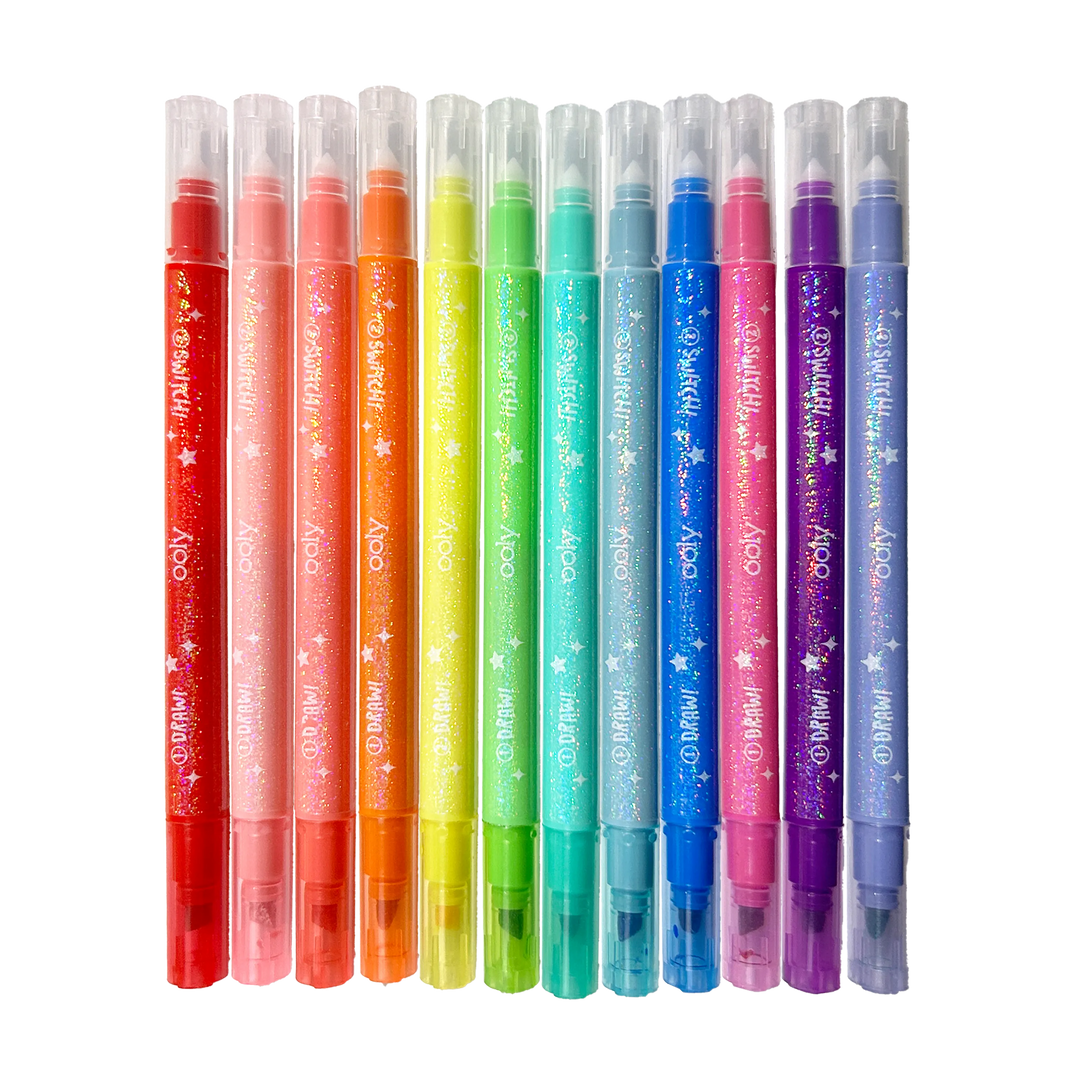 Switch-Eroo Sparkle Glittery Color Changing Markers- 12 pc