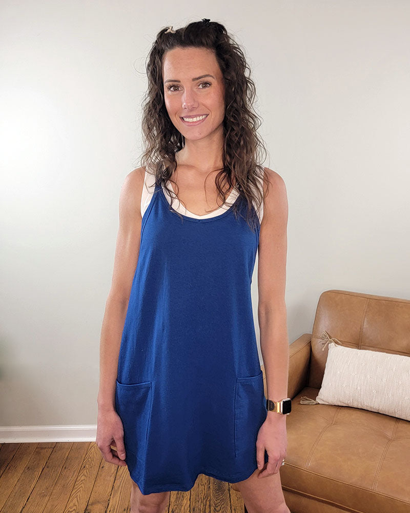 Klara Romper Mini Dress: Solid Color