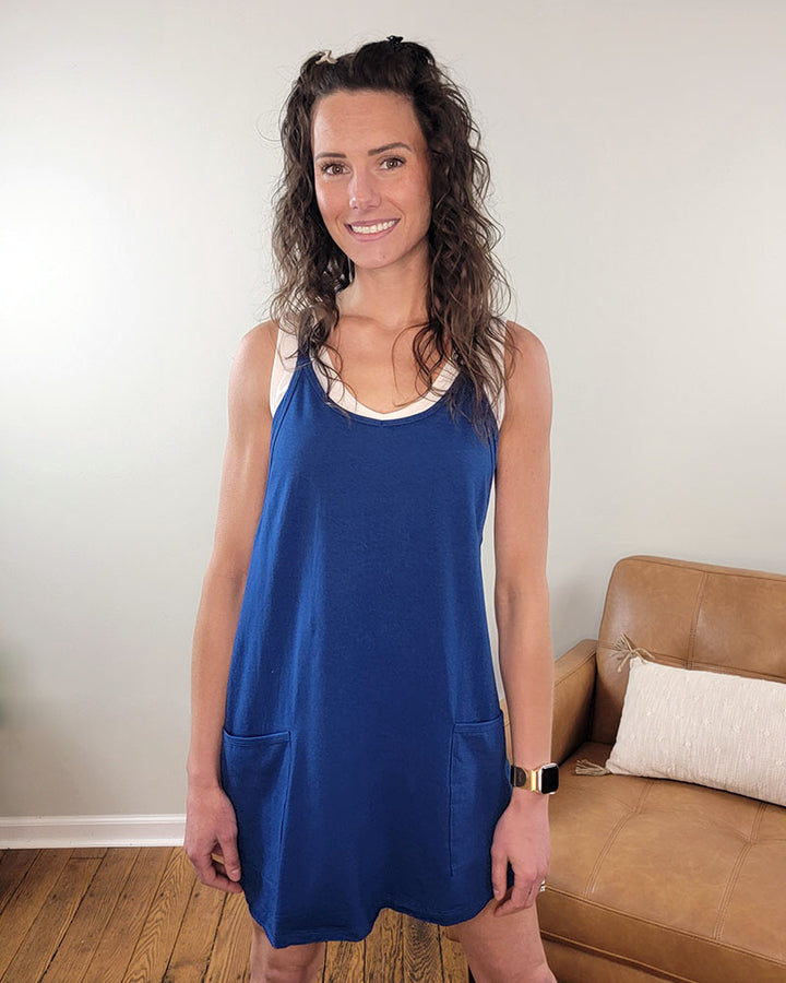 Klara Romper Mini Dress: Solid Color