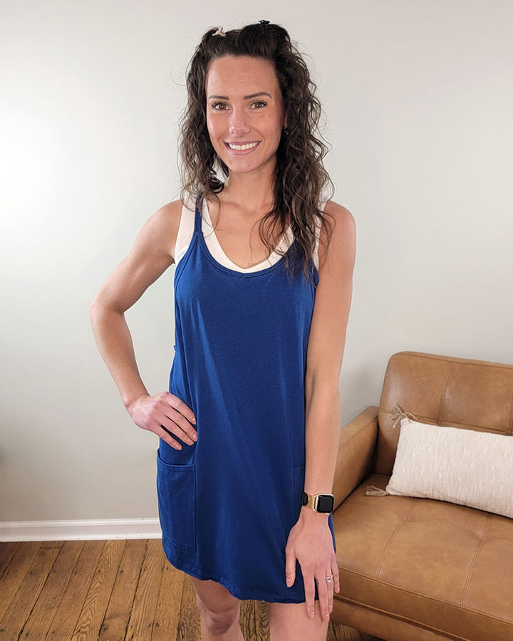 Klara Romper Mini Dress: Solid Color