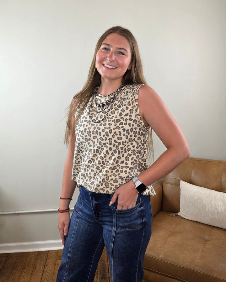 Cleo Leopard Print Tank Top