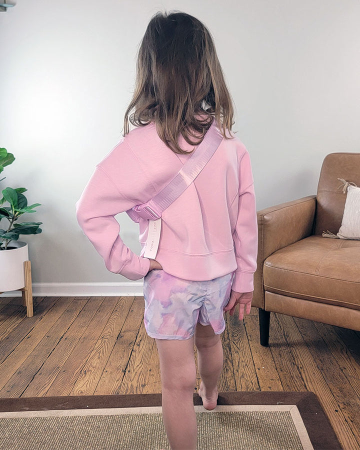 Little Girls Shay Crewneck Shorts and Bag Set