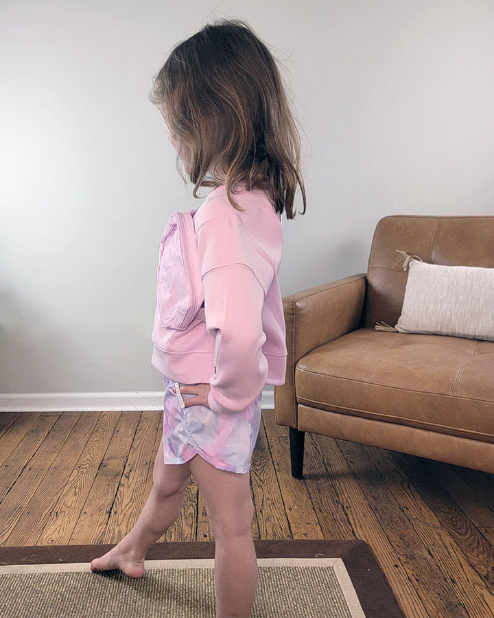 Little Girls Shay Crewneck Shorts and Bag Set