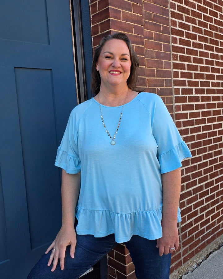 Isabella Short Sleeve Ruffle Blouse