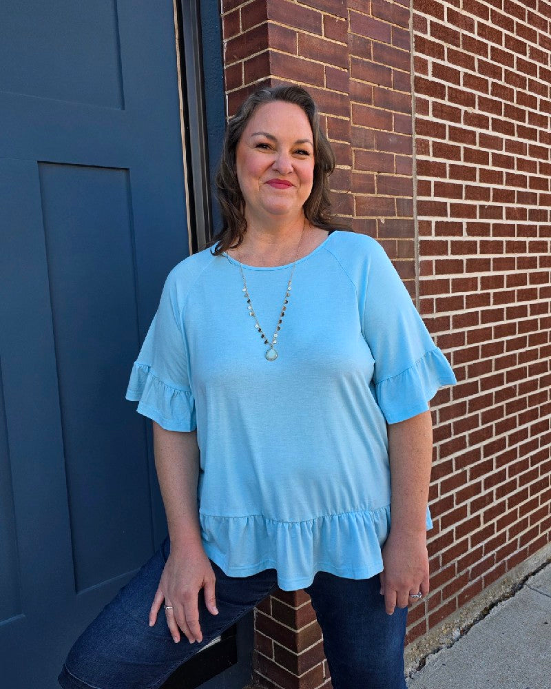 Isabella Short Sleeve Ruffle Blouse