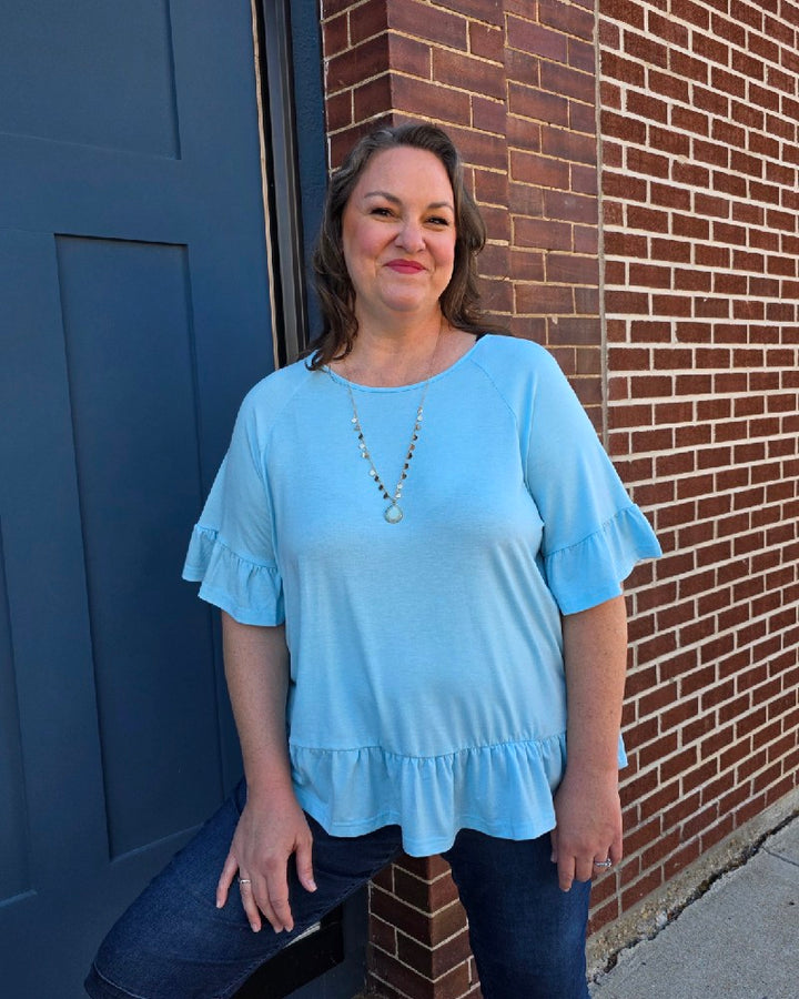 Isabella Short Sleeve Ruffle Blouse
