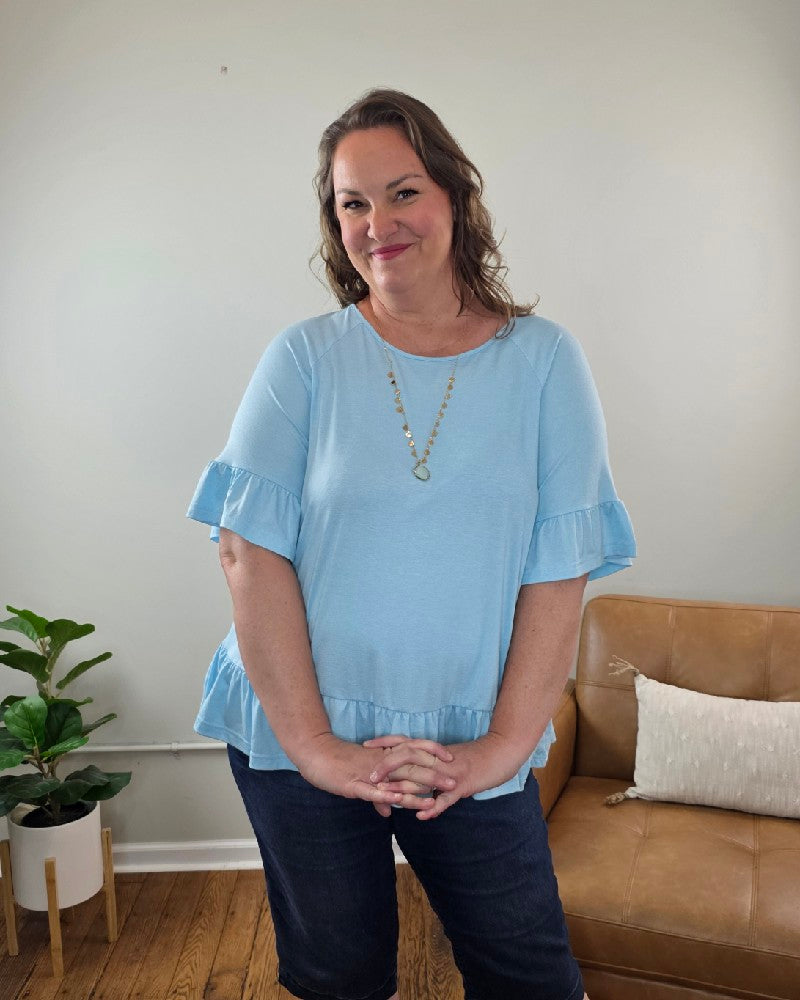 Isabella Short Sleeve Ruffle Blouse