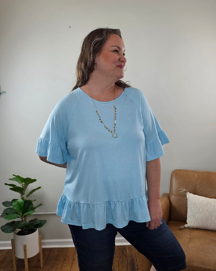 Isabella Short Sleeve Ruffle Blouse