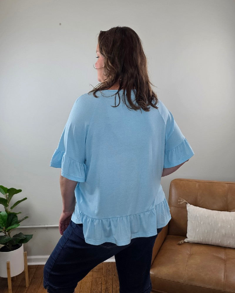 Isabella Short Sleeve Ruffle Blouse