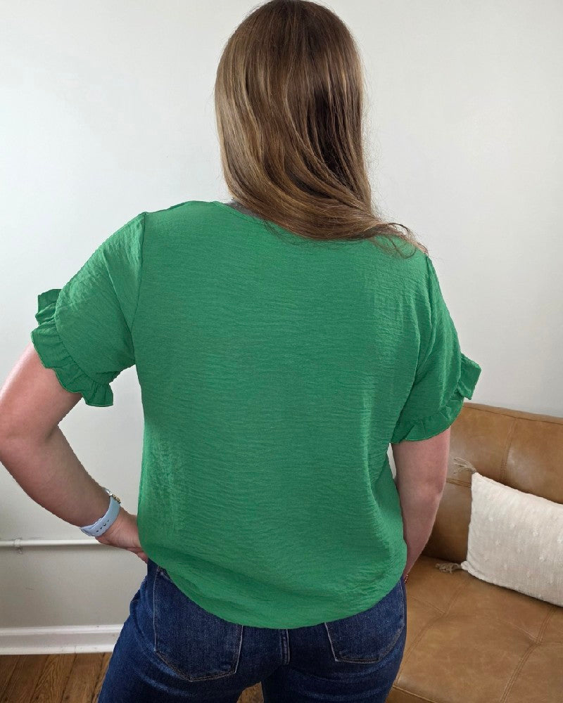 Mellisa Ruffled Tulip Sleeve Blouse
