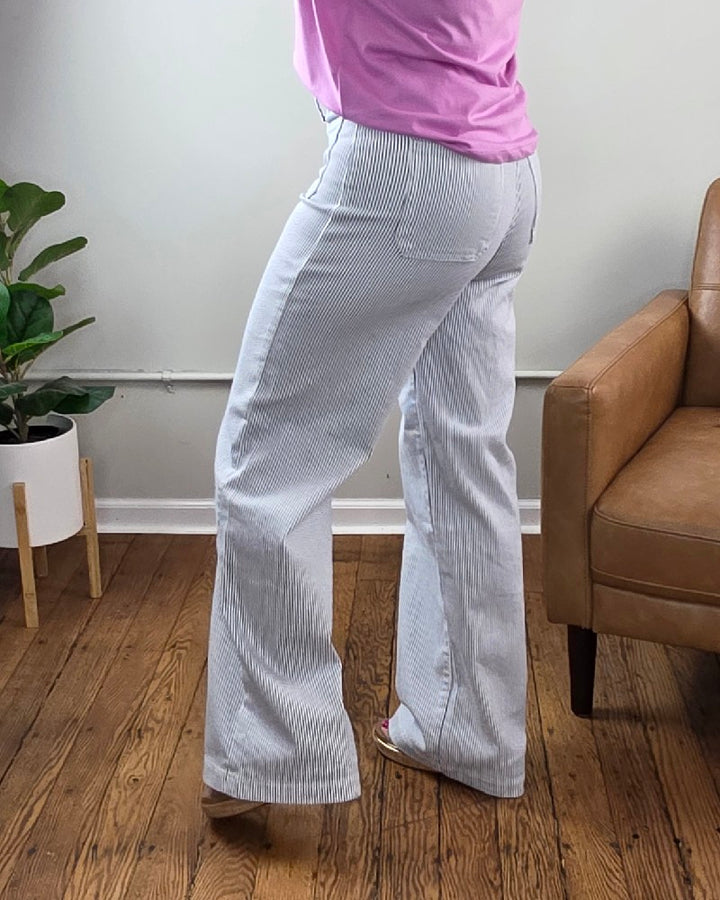 Payten Stripe Wide Leg Jeans From JUST USA