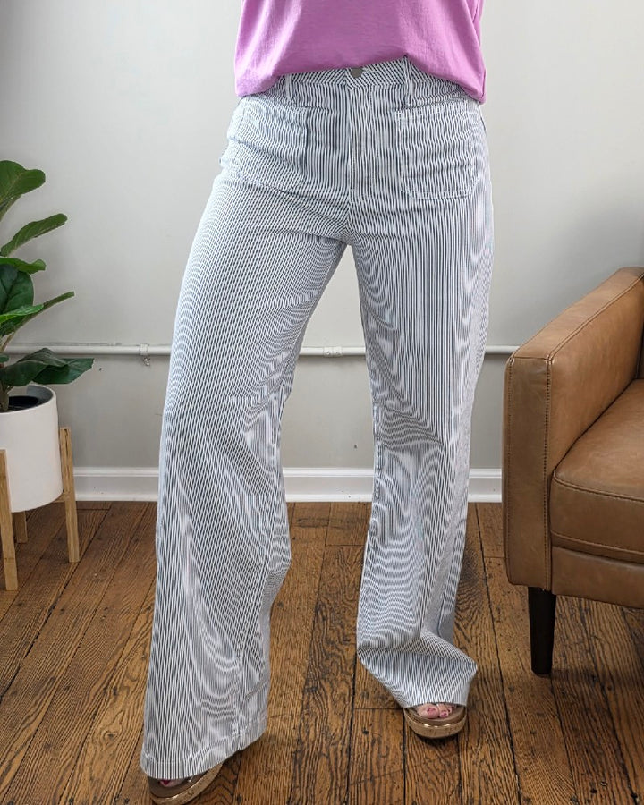 Payten Stripe Wide Leg Jeans From JUST USA