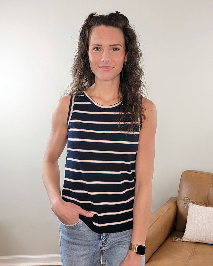 Carter Casual Striped Tank Top