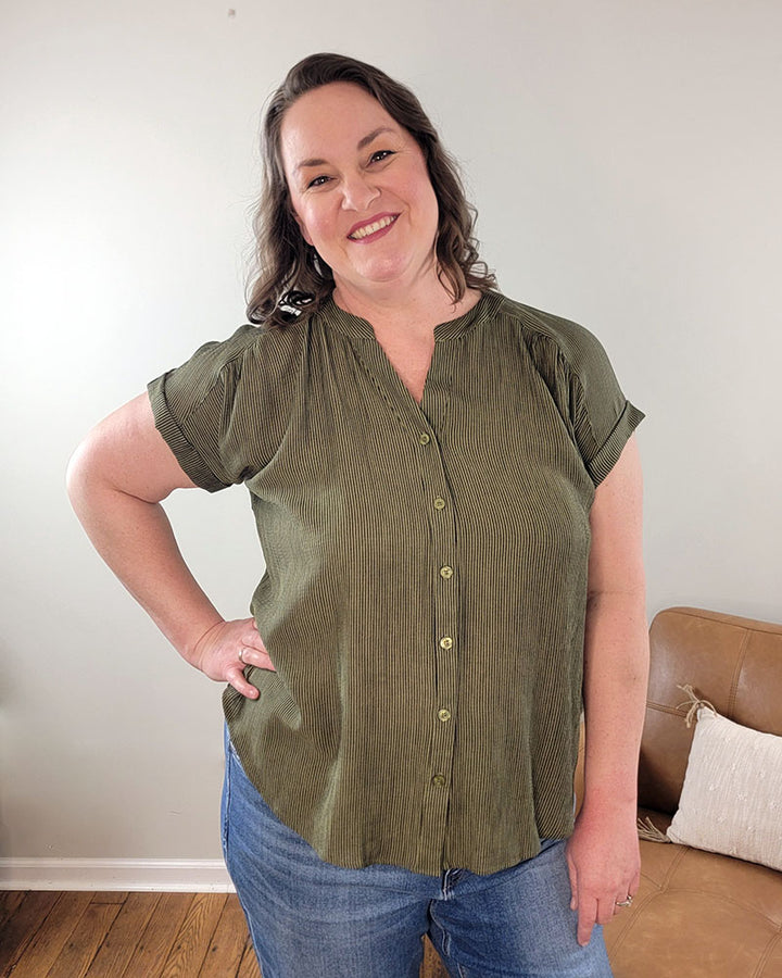 Emerson Button Front Top