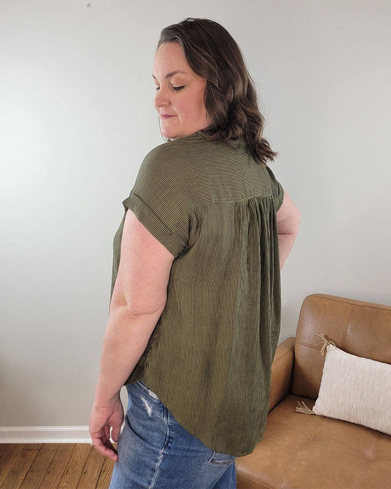 Emerson Button Front Top