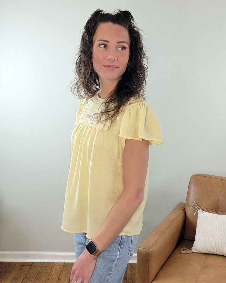 Addison Flutter Sleeve Top