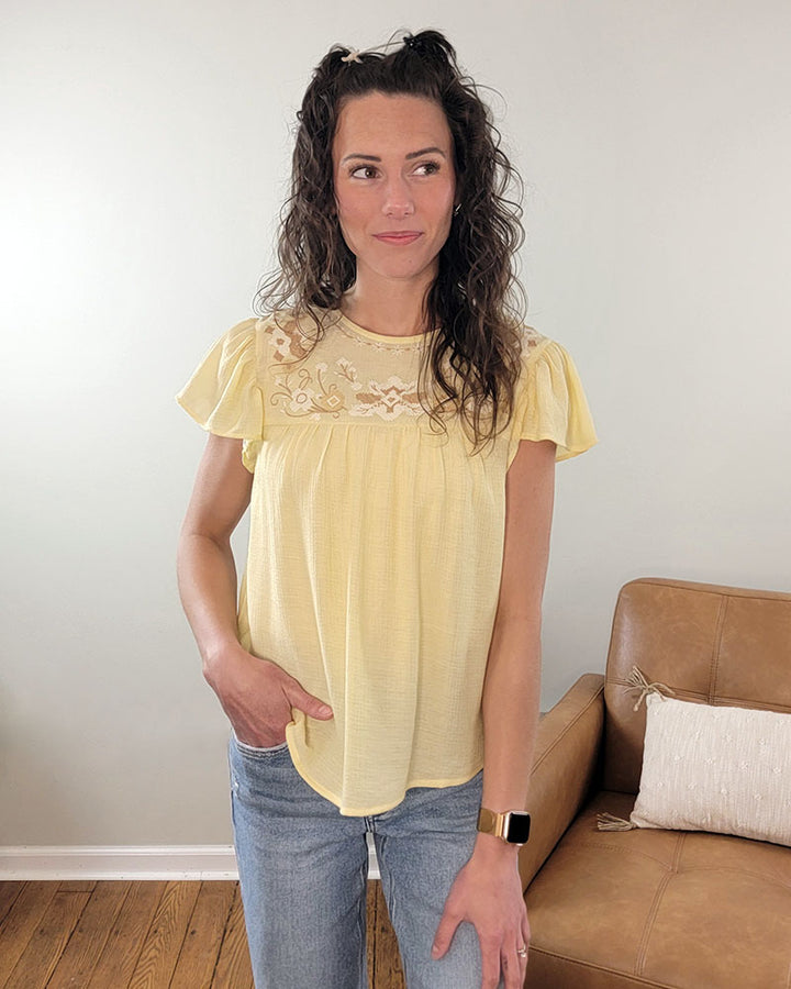 Addison Flutter Sleeve Top