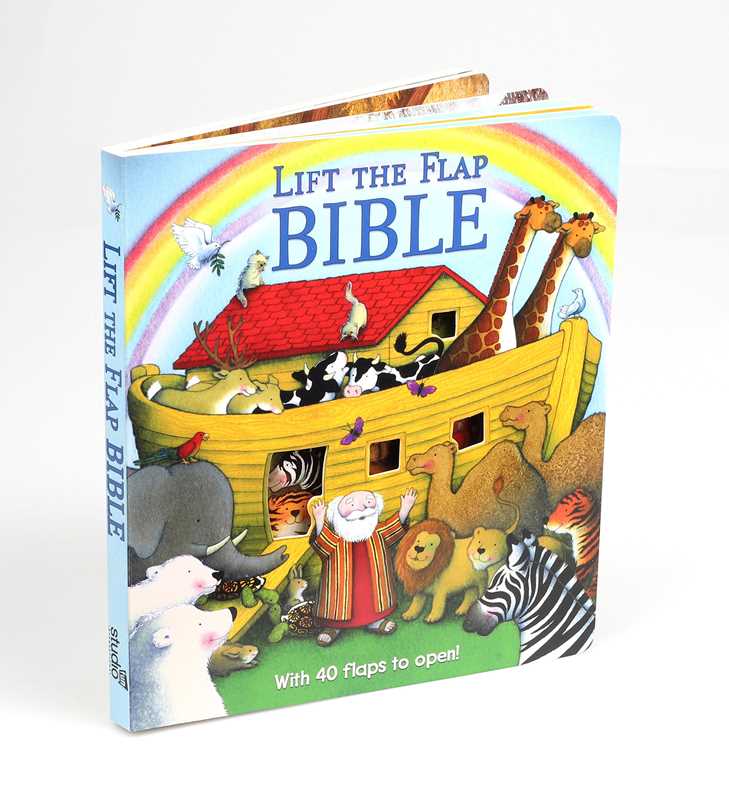 Lift the Flap Bible by Simon & Schuster is a vibrant children’s book featuring animals on Noah’s Ark under a rainbow, a smiling man in robes, and 40 interactive flaps to explore classic Bible stories.