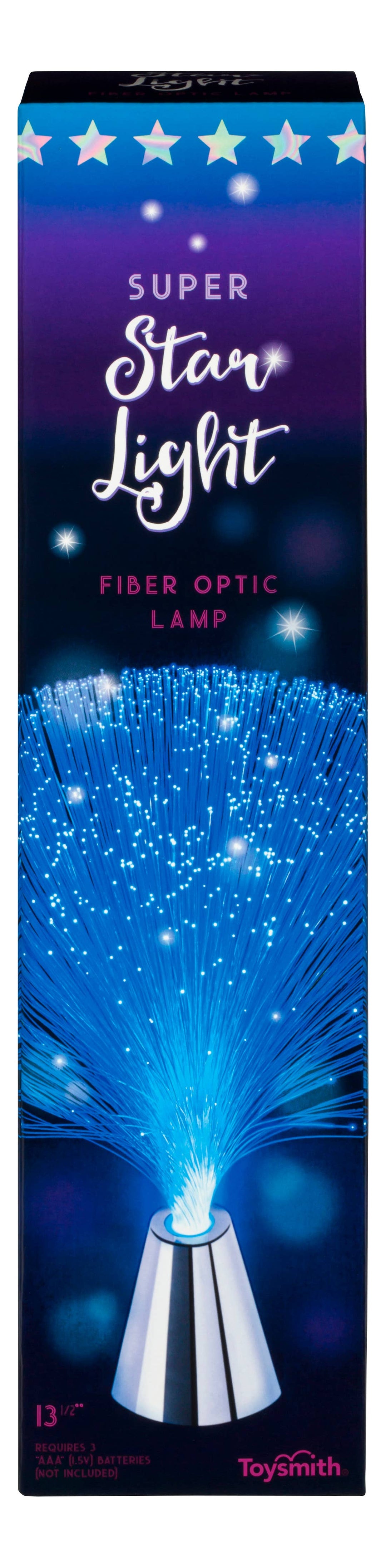 The Toysmith 13.5" Fiber Optic Light, Physics, Science Kit features a glowing fiber optic lamp with spreading strands and star effects—ideal as a night-light or sky-themed decor.