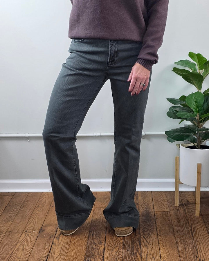 Jessica High Rise, Olive Flares from Risen with tummy control.