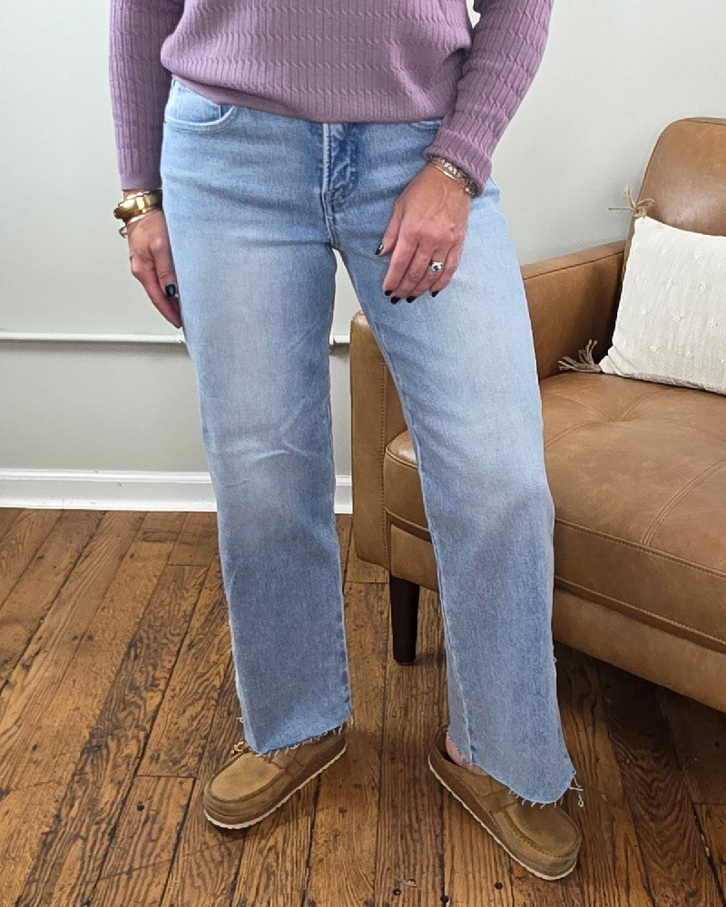 Laura Crop Straight Jeans with Bow Embroidery from Risen