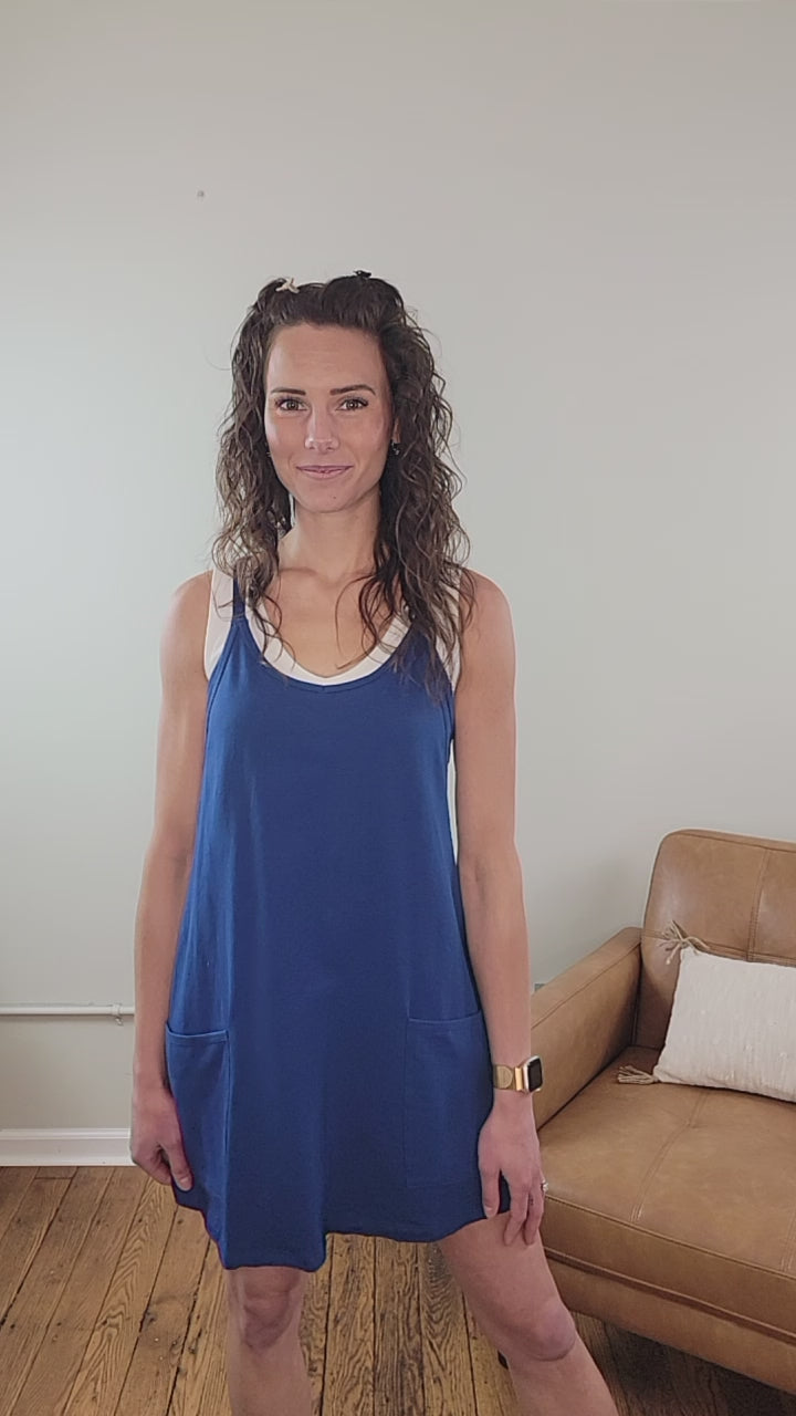 Klara Romper Mini Dress: Solid Color