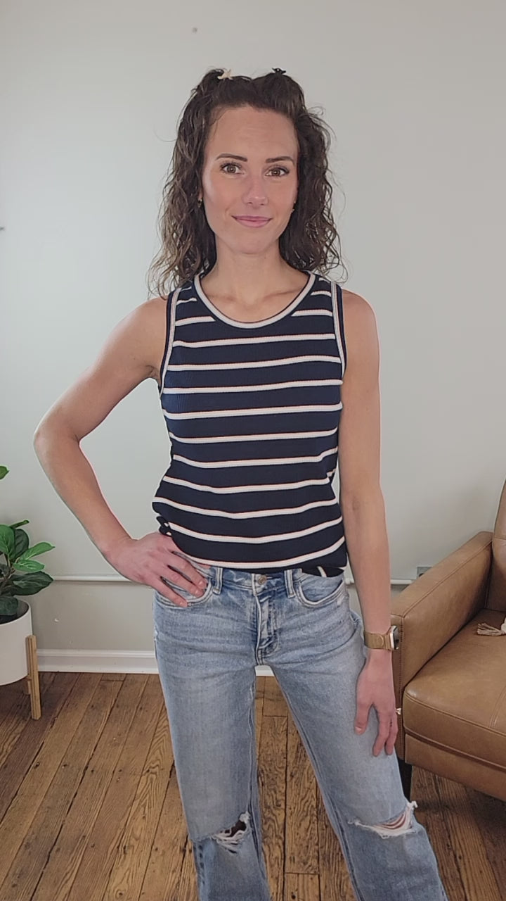 Carter Casual Striped Tank Top