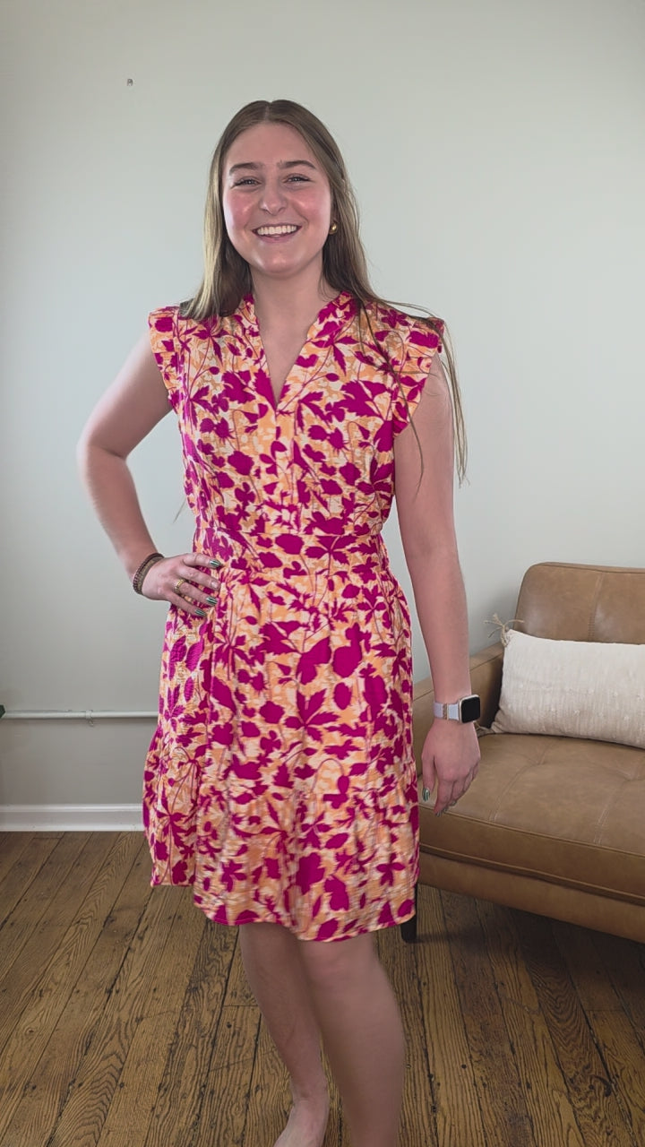 Edith Floral Print Sleeveless Dress