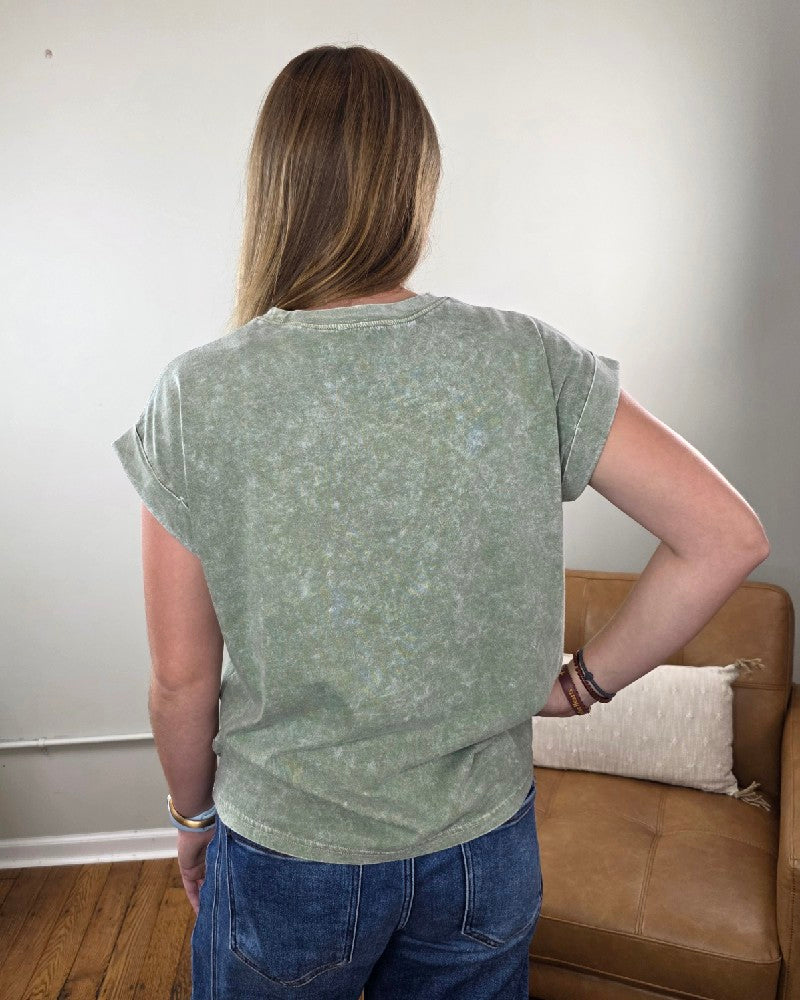 Emma Snow Washed Short Sleeve Top