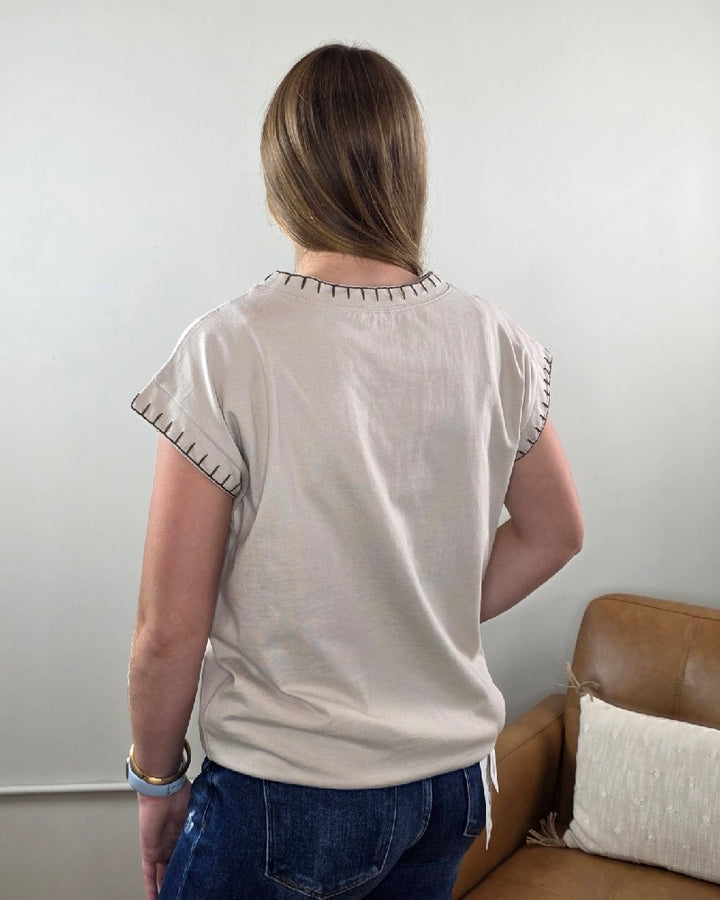 Theresa Top with Stitching Detail