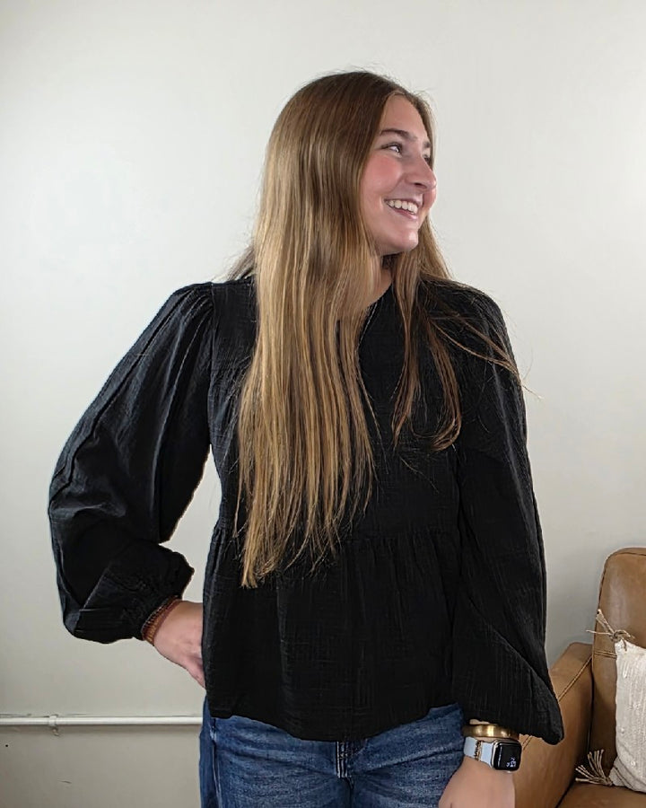 Willa Tie Front Peplum Blouse