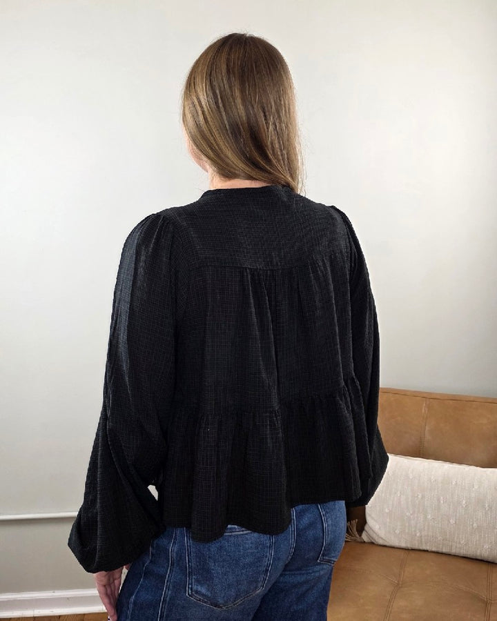 Willa Tie Front Peplum Blouse