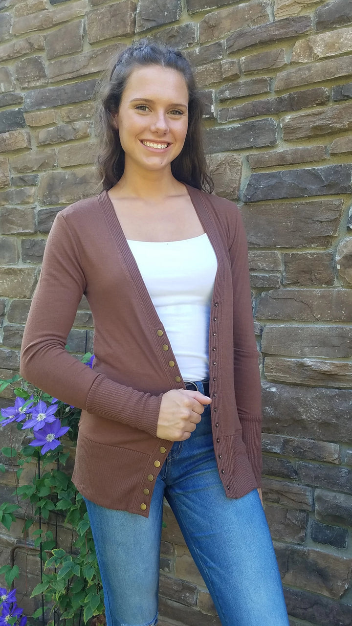Long Sleeve Snap Front Cardi