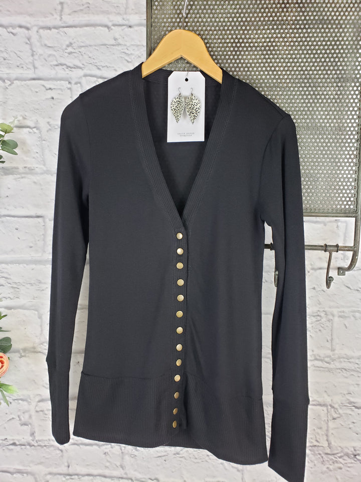 Long Sleeve Snap Front Cardi