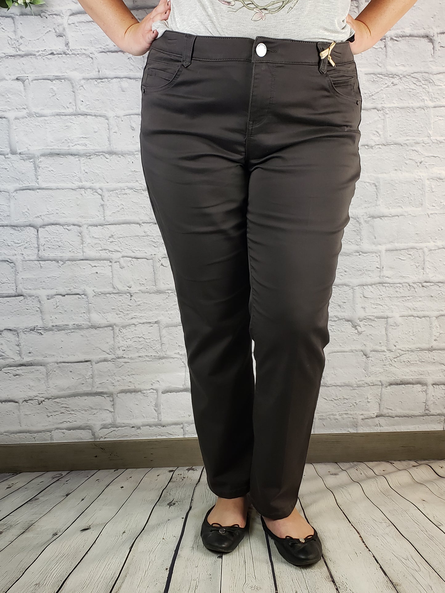 "Ab"Solution Espresso Dress Pant - Extended Size