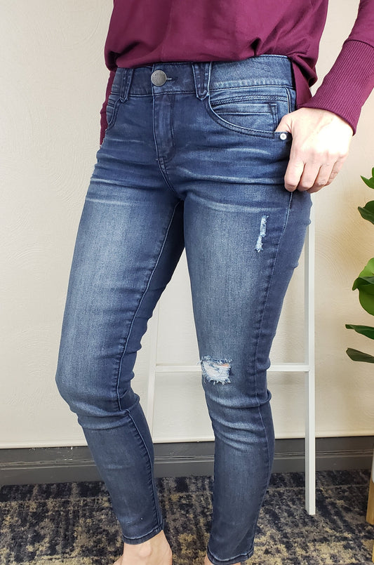 "Ab"solution Skinny Jeans Distressed Med Wash