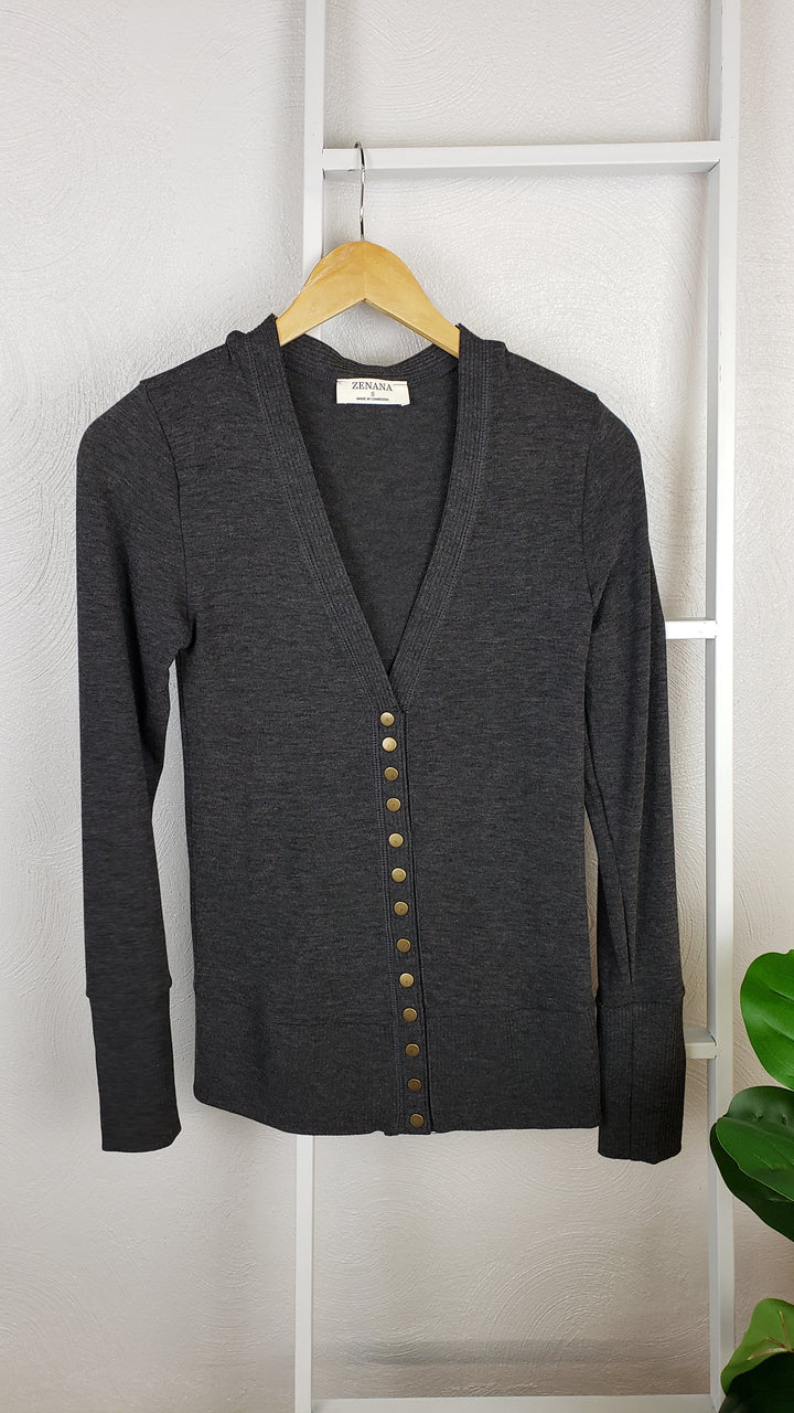 Long Sleeve Snap Front Cardi