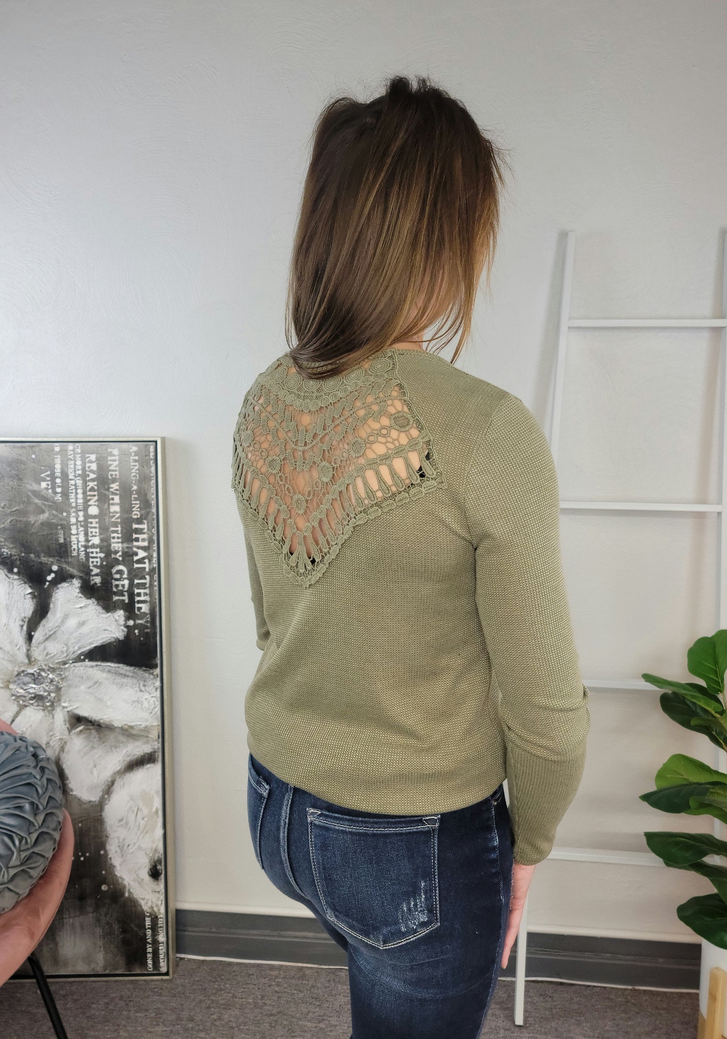Katie Lace Back Henley
