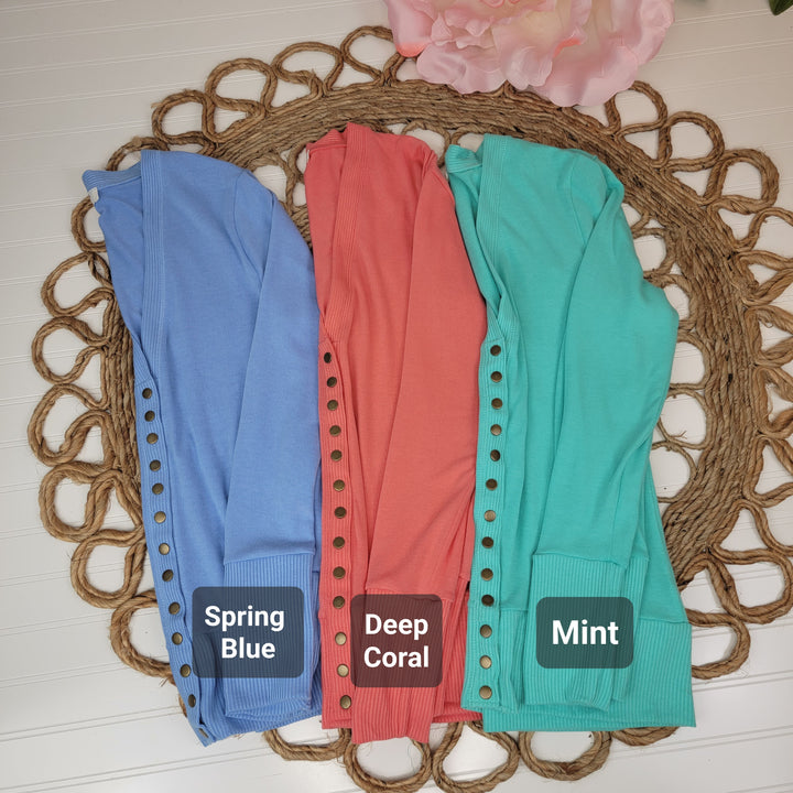 Long Sleeve Snap Front Cardi