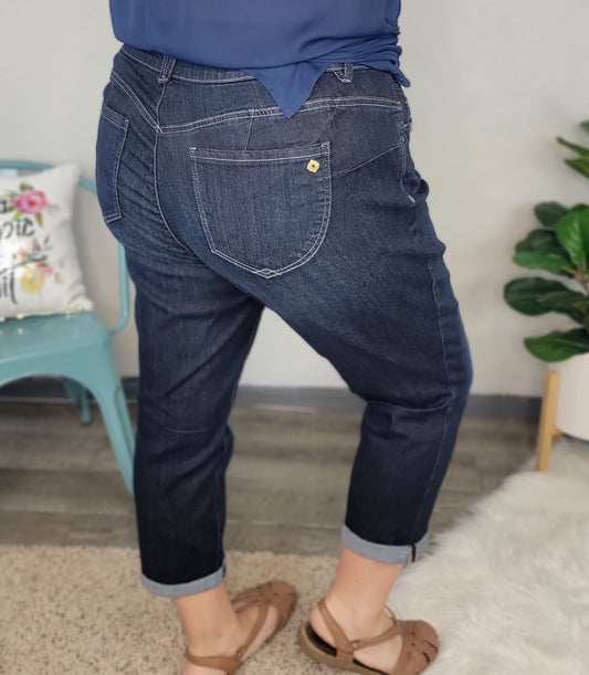 "Ab"Solution Dark Wash Capris