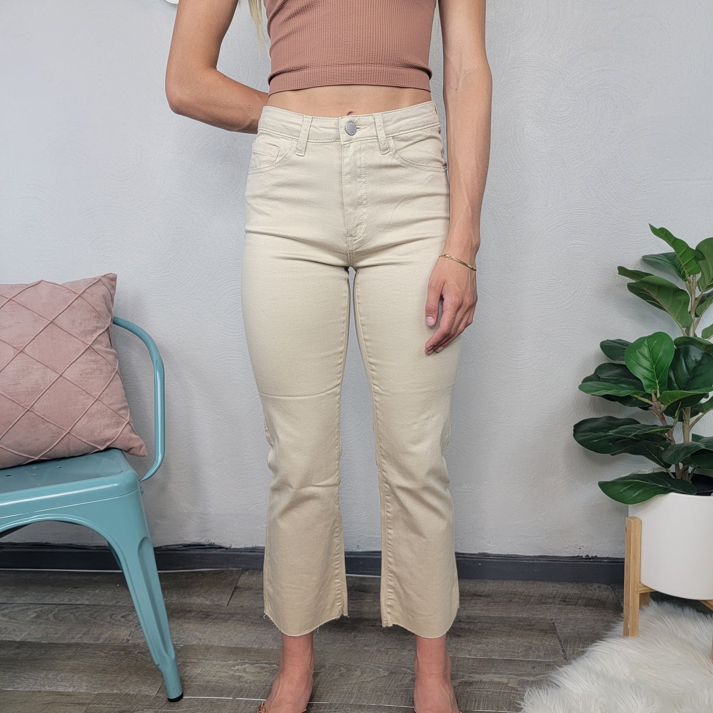Soleil Khaki Ankle Jeans